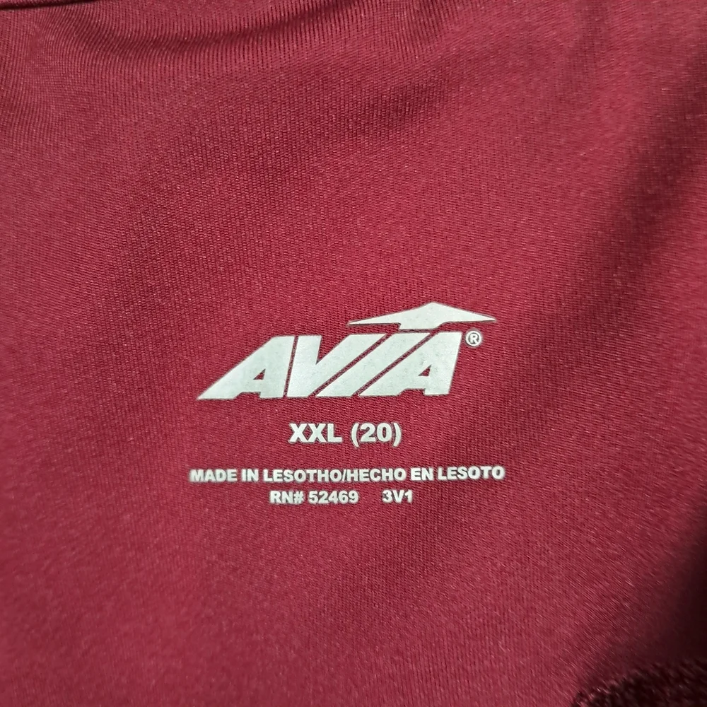 AVIA XXL Burgundy Athletic Leggings | Waist 34" | Double‎ Pockets | Compression - Picture 5 of 9
